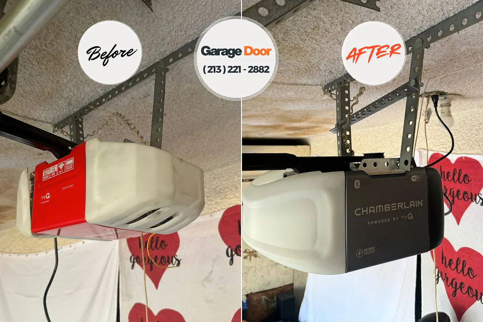 Before and after: garage door repair North Spearfish, SD